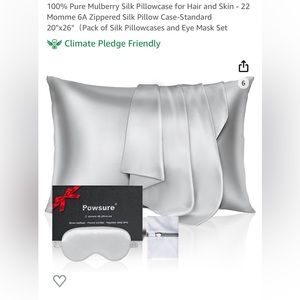 Silk pillowcase and mask